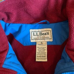 LL BEAN Jacket Coat Nylon Fleece Lined Warm Up Thinsulate Blue 205107 Men's XL